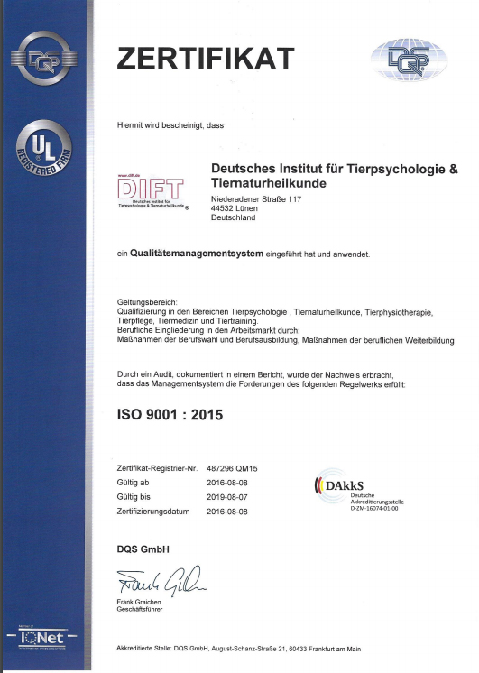 DIFT - AZAV ISO 9001:2015